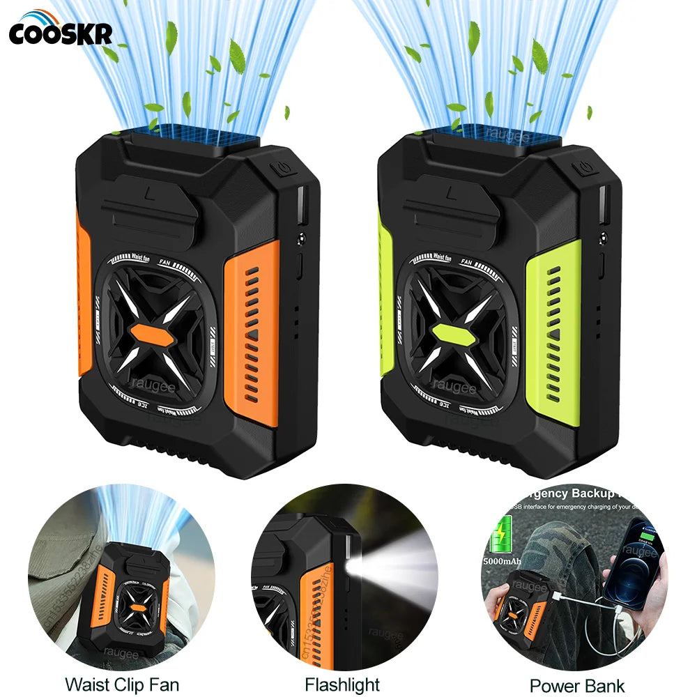 Portable Waist Clip Fan with Power Bank (5000mAh)