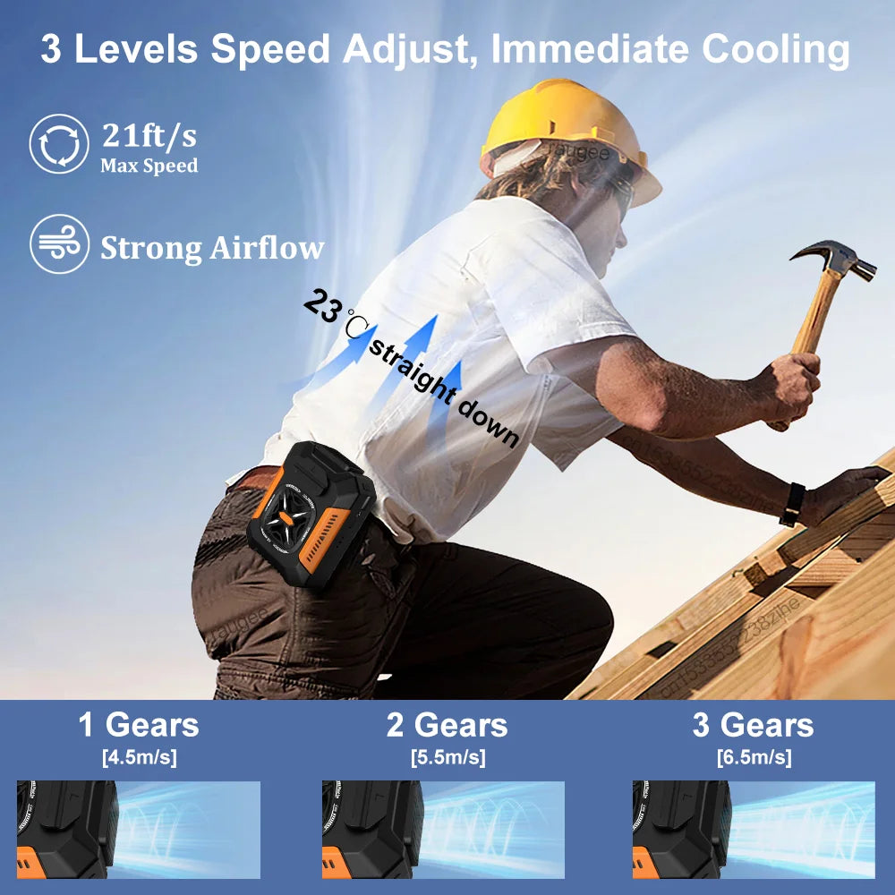 Portable Waist Clip Fan with Power Bank (5000mAh)